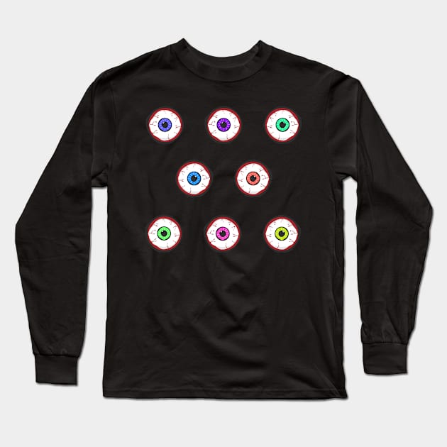 Eyeball Colors, Halloween Long Sleeve T-Shirt by My Bright Ink